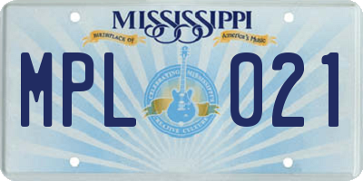 MS license plate MPL021