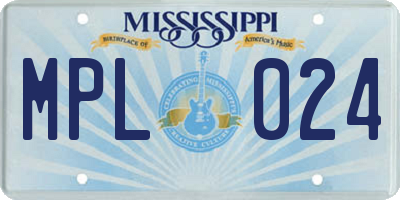 MS license plate MPL024