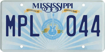 MS license plate MPL044