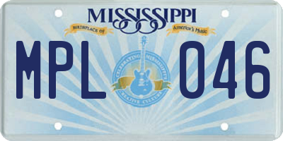 MS license plate MPL046