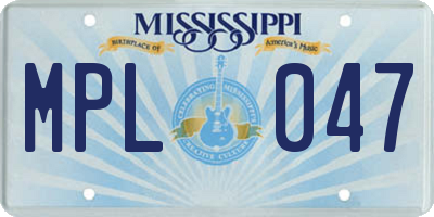 MS license plate MPL047