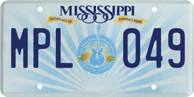MS license plate MPL049