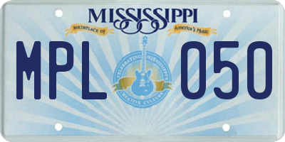 MS license plate MPL050