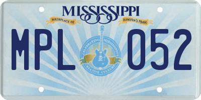 MS license plate MPL052