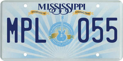 MS license plate MPL055