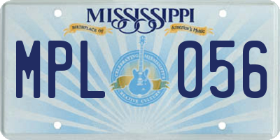 MS license plate MPL056