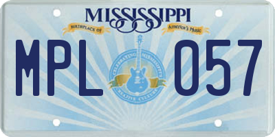 MS license plate MPL057