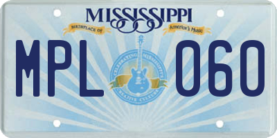 MS license plate MPL060