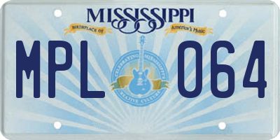 MS license plate MPL064