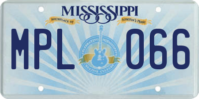 MS license plate MPL066