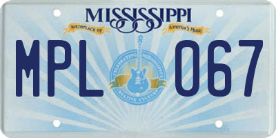 MS license plate MPL067
