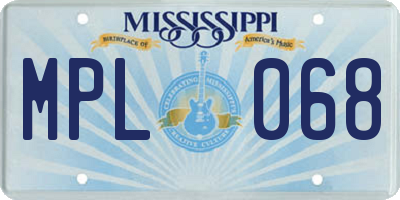 MS license plate MPL068