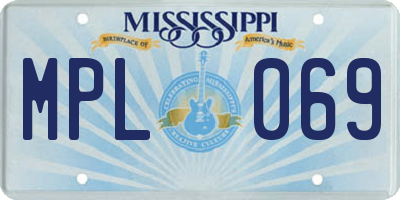 MS license plate MPL069