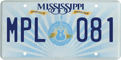 MS license plate MPL081