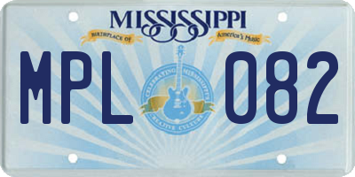 MS license plate MPL082