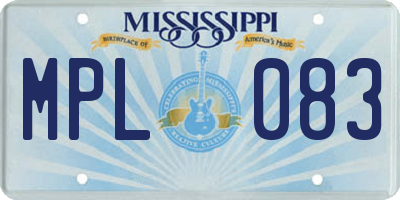 MS license plate MPL083