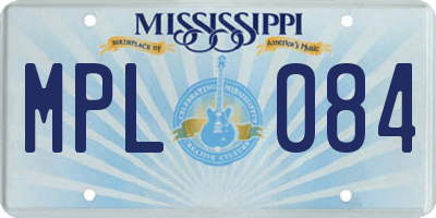 MS license plate MPL084