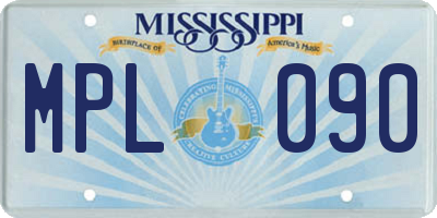 MS license plate MPL090