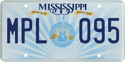 MS license plate MPL095