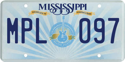 MS license plate MPL097