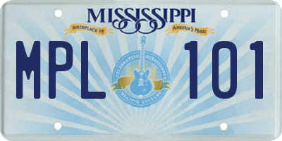 MS license plate MPL101