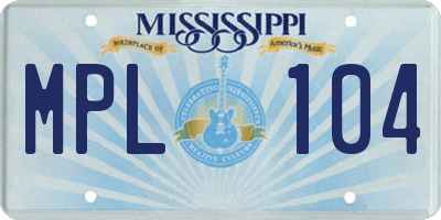 MS license plate MPL104