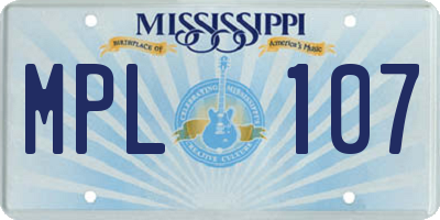 MS license plate MPL107