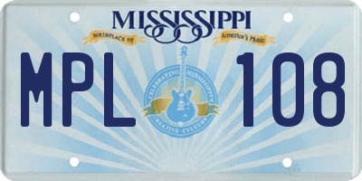 MS license plate MPL108