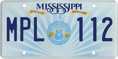 MS license plate MPL112