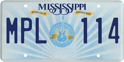MS license plate MPL114