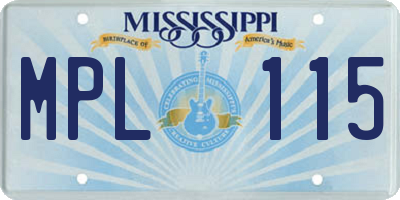 MS license plate MPL115