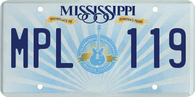 MS license plate MPL119