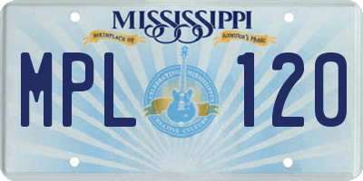 MS license plate MPL120