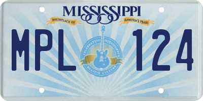 MS license plate MPL124