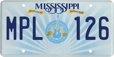 MS license plate MPL126