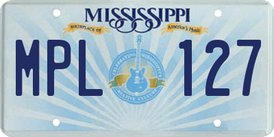 MS license plate MPL127