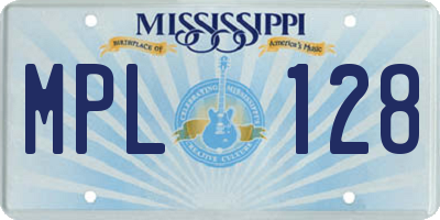 MS license plate MPL128