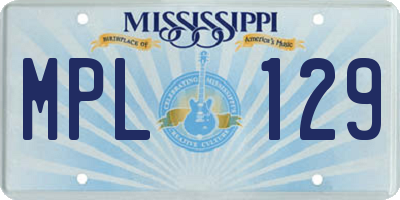 MS license plate MPL129