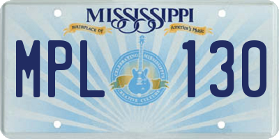 MS license plate MPL130