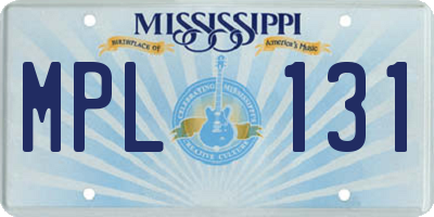 MS license plate MPL131