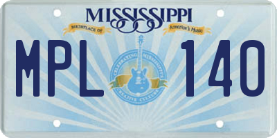 MS license plate MPL140