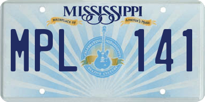 MS license plate MPL141