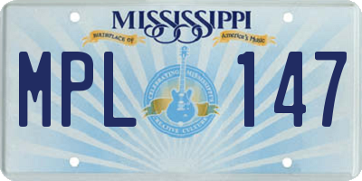 MS license plate MPL147