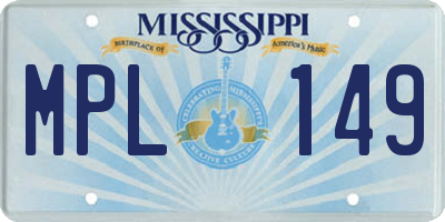 MS license plate MPL149