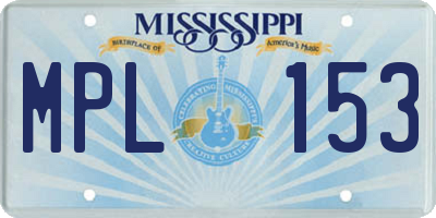 MS license plate MPL153