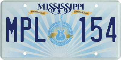 MS license plate MPL154