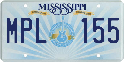 MS license plate MPL155