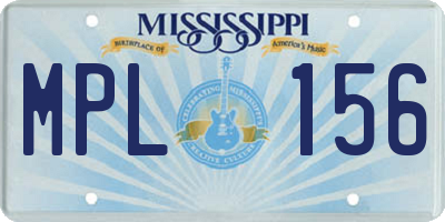 MS license plate MPL156