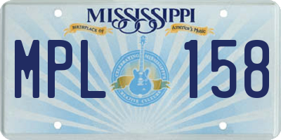 MS license plate MPL158