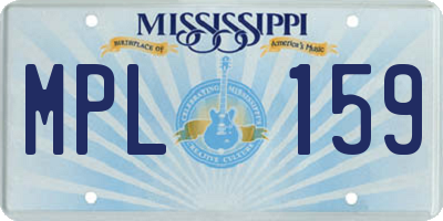 MS license plate MPL159